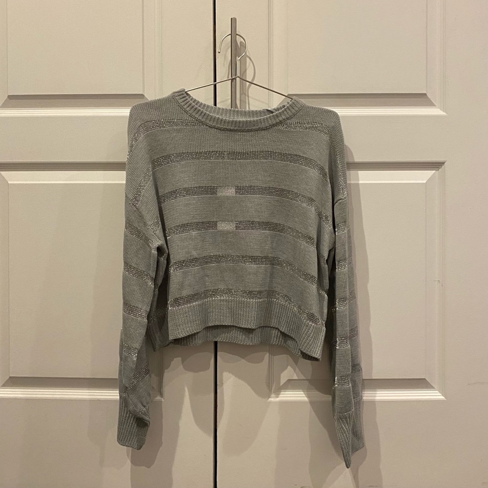 striped silver knit
